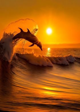 Dolphin surfing