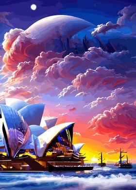 Sydney Opera At Sunset Art