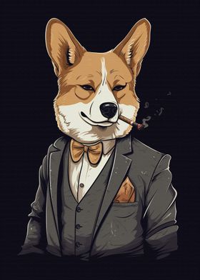 Vintage Corgi Gentleman