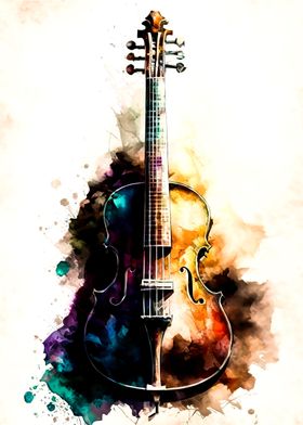 Guitar watercolor 