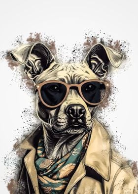 Dog with sunglasses 