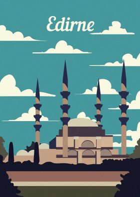 Edirne city skyline