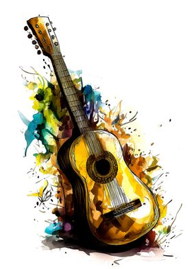Guitar watercolor 