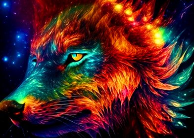 Colorful Wolf