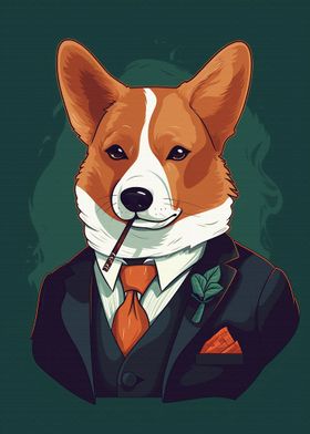 Vintage Corgi Gentleman