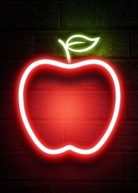 Apple fruit neon sign