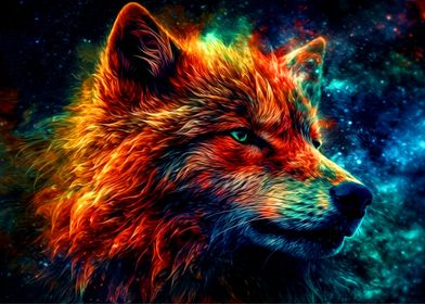 Colorful Wolf