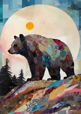 Bear Portrait Torn paper