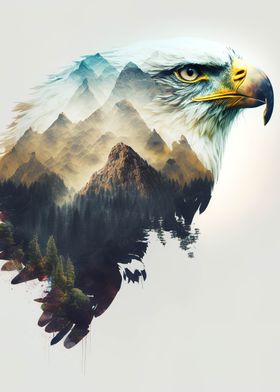 eagle double exposure