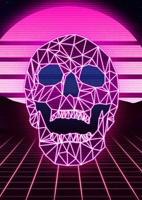 Skull Synthwave Art