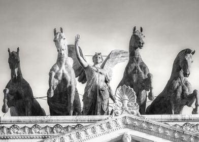 Angel and horses over Rome