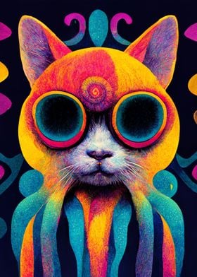 Colorful Cat Illustration