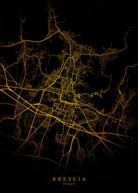 Brescia City Map Gold