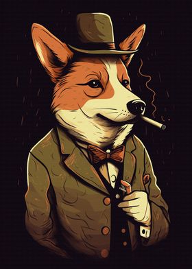 Vintage Corgi Gentleman