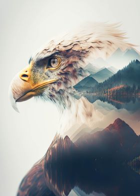 eagle double exposure