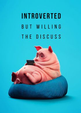 Blue Introverted Pig