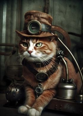 Hatted steam Cat