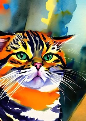 Tabby Cat Watercolor