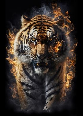 Tiger with Fire