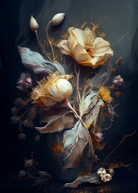 Dry flowers in a vase