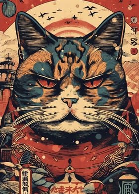 Angry Cat Japanese Style