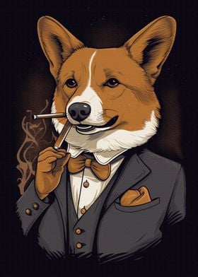 Vintage Corgi Gentleman