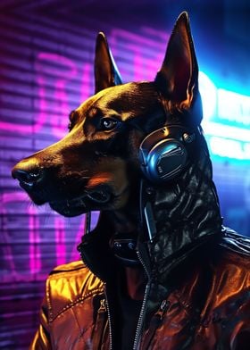 Cyberpunk Dobermann