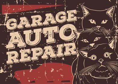 Retro Cat and Garage 2