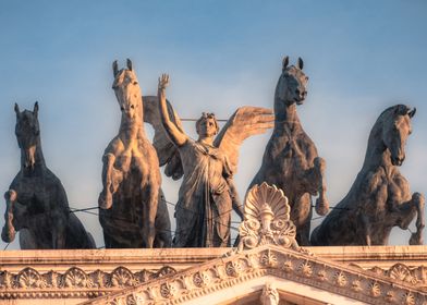 Angel and horses over Rome