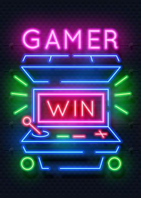 Arcade Gamer Neon Gaming