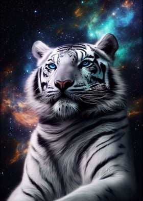 White Tiger Galaxy Animal