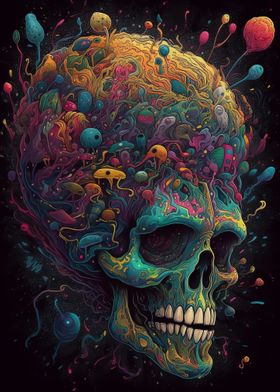 Psychedelic skull