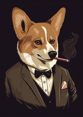 Vintage Corgi Gentleman