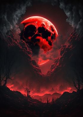 Red moon forest dark