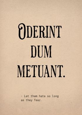 Latin Quote Let Them Hate