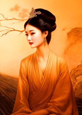 Asian Girl Painting