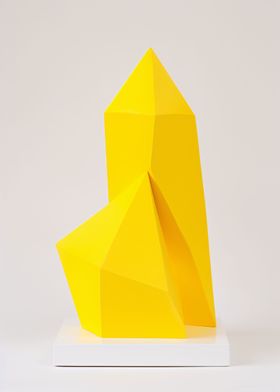 Yellow geometric sculpture