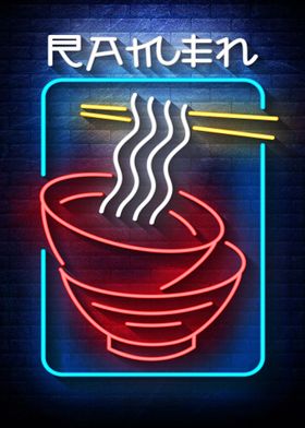 Ramen noodle Neon food