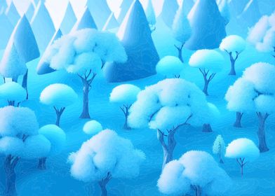 forest snow cyan