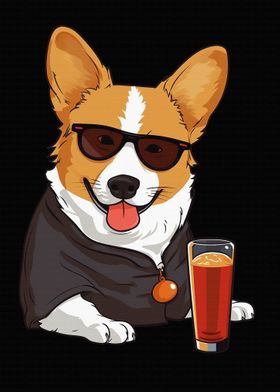 Cool Corgi Dink Beer