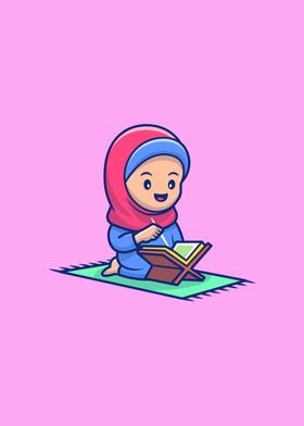 Muslim Girl Sitting 