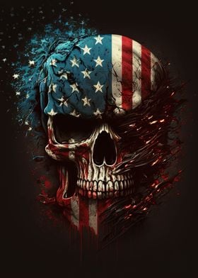 Skull with American Flag