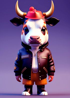 COW WITH MOTORCYCLE COSTUM