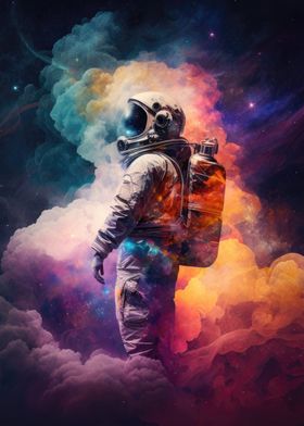 Astronauts Cosmic Galaxy