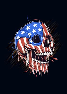 Skull head with flag color