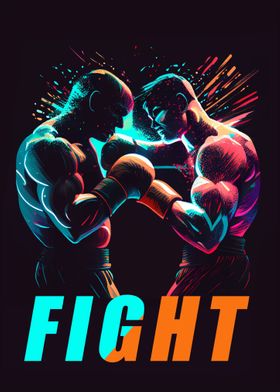 Pop art boxing fight