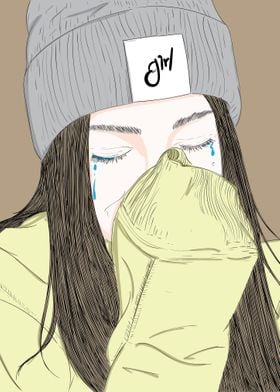 Emo Girl Crying Poster