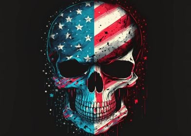 Skull with American Flag