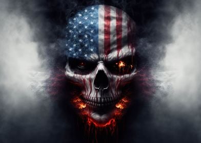 Skull with American Flag