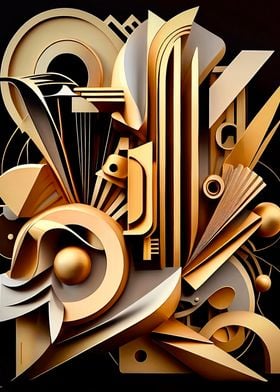 Golden Rhythm Abstract